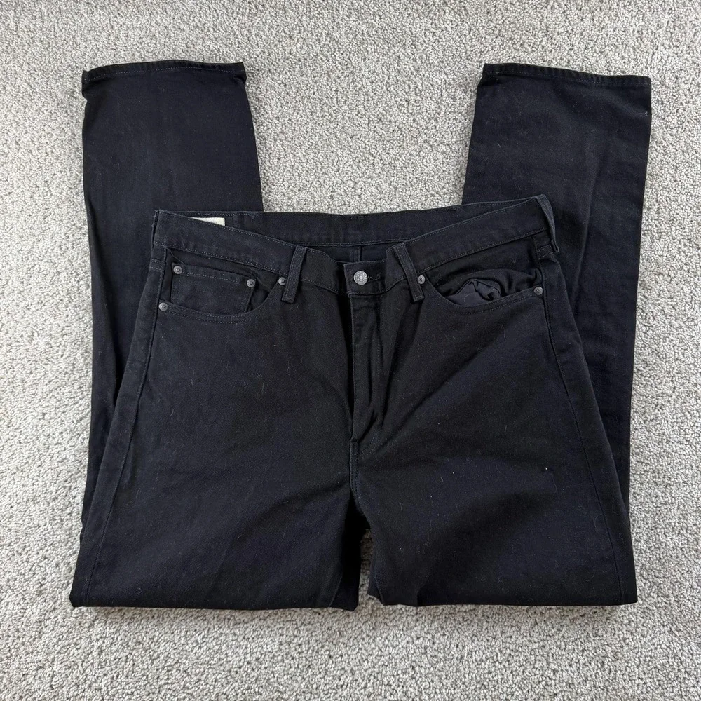 Levis 514 Jeans Mens 38x32 Dark Wash Black Denim Regular Straight Casual Pants